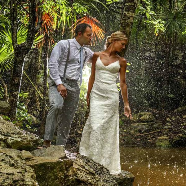 trash the dress in riviera maya cenote wedding photography