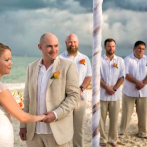 wedding ceremony photos in playa mujeres